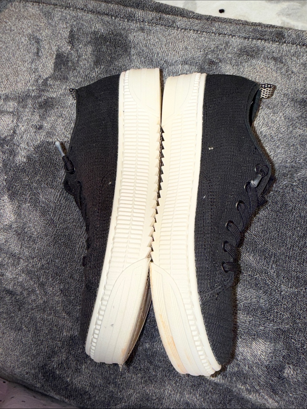 Skechers BOBS Black Lace-Up Knit Sneakers
